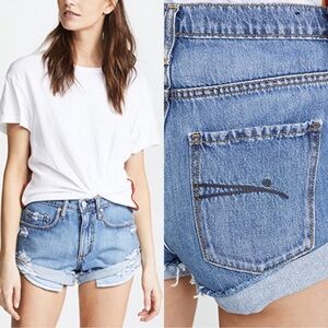 Nobody Denim Boho Short Long Rise Relaxed Rolled Hem